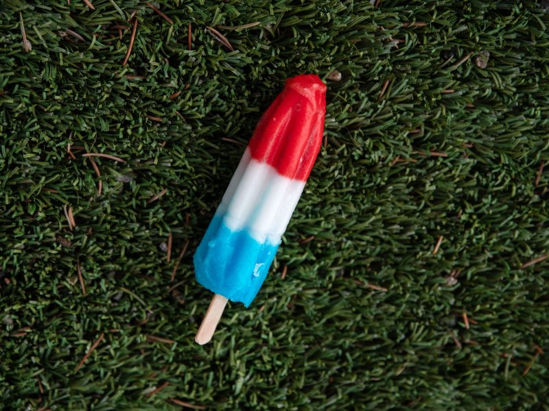 A popsicle on grass