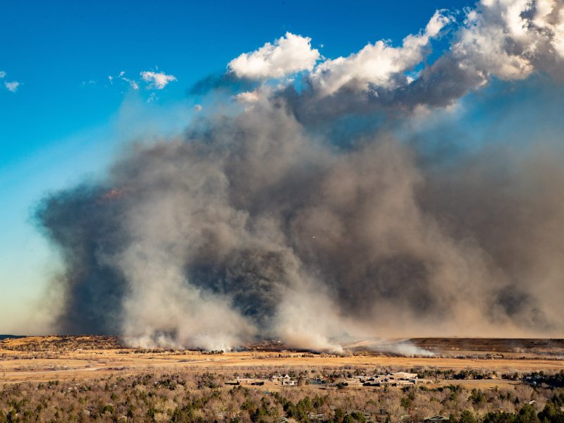 Smoke above the ground