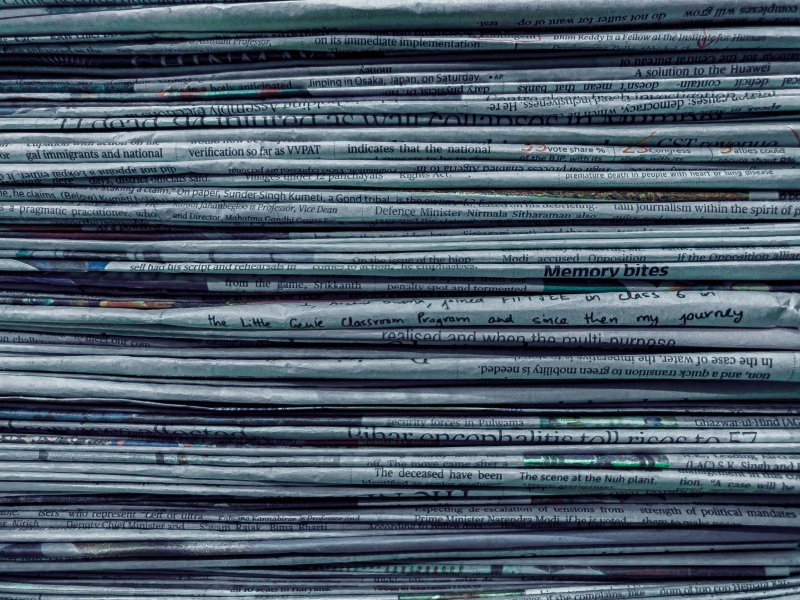 A stack of newspapers