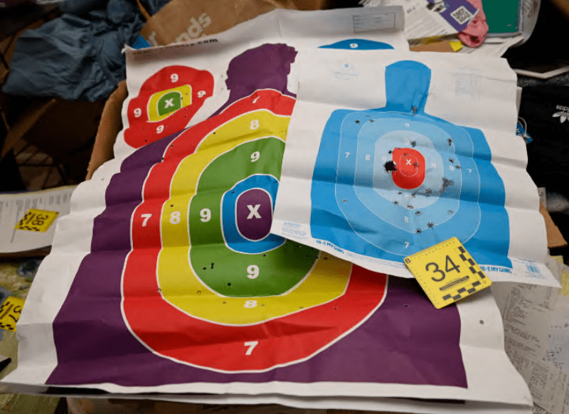 Shooting targets submitted as evidence